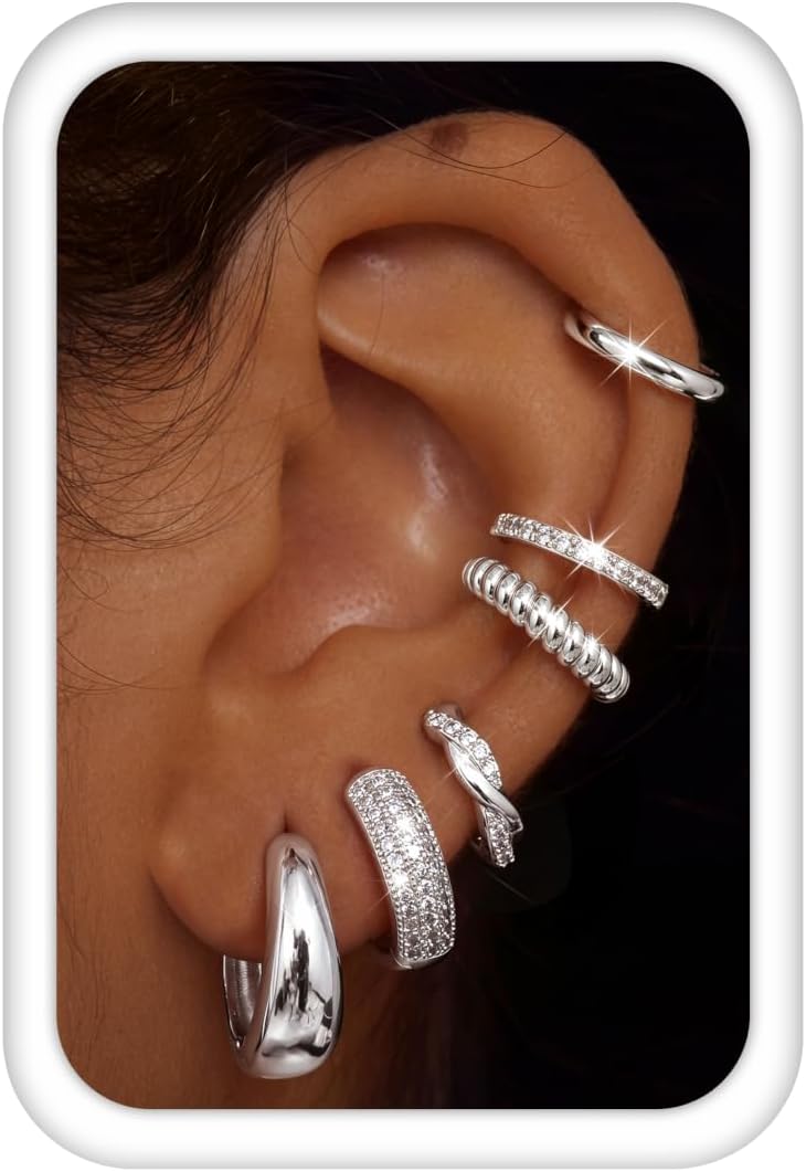 ZYNORA™ 3-Pair Hoop Earring Set