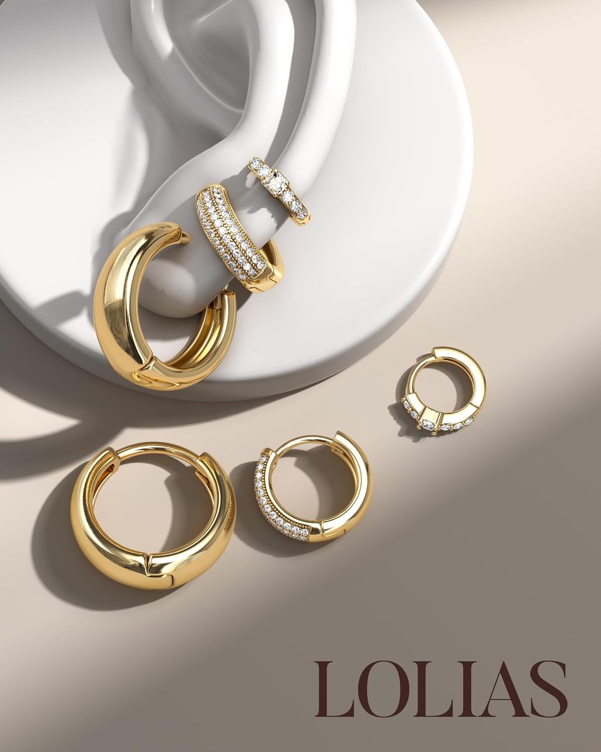 ZYNORA™ 3-Pair Hoop Earring Set