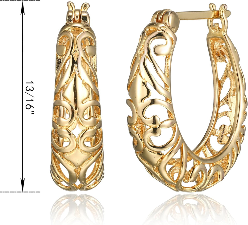 VELNIRA™ Filigree Hoop Earrings
